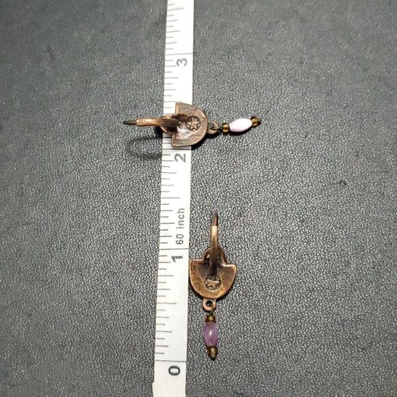 Laila Rowe bronze tone dangling earrings - Picture 5 of 7